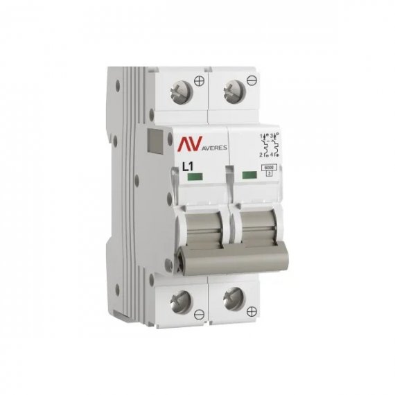 Фотография товара 'EKF mcb6-DC-2-01L-av Выключатель автоматический AV-6 DC 2P 1A (L) 6kA'