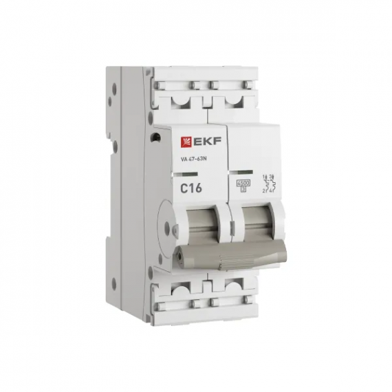 Фотография товара 'EKF M634216C Автоматический выключатель ВА 47-63N 2P 16А (C) 4,5 кА'