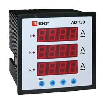 Фотография товара 'EKF Амперметр AD-723 цифровой на панель (72х72) трехфазный ad-723'