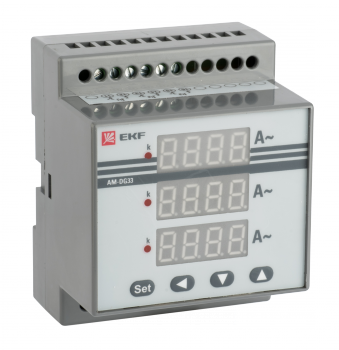 Фотография товара 'EKF Амперметр AD-G33 цифровой на DIN трехфазный ad-g33'