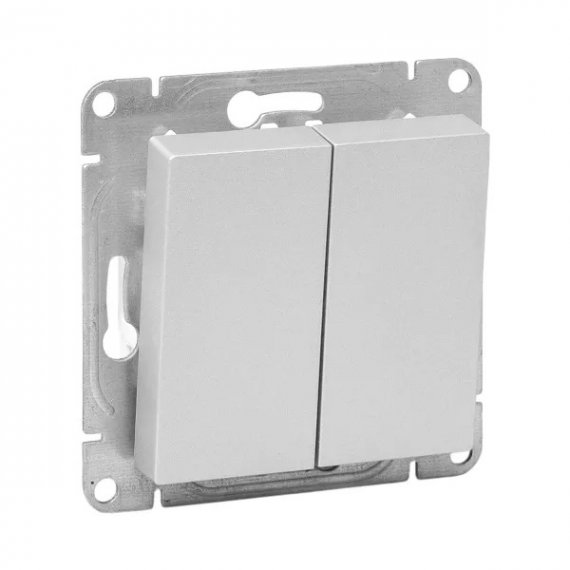 Фотография товара 'EKF UP1-SWA-22 Механизм выключателя, двухклавишный, перекрёстный, алюминий Эпика'