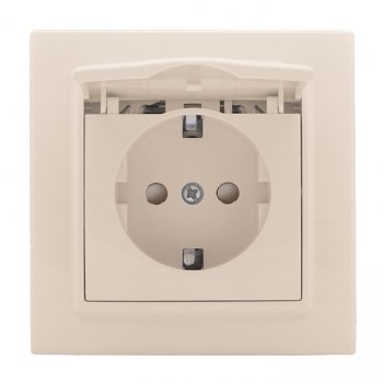 Фотография товара 'EKF Минск Розетка 1-местная СП с/з с крышкой 16А бежевая ERR16-029-200-44'