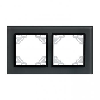 Фотография товара 'EKF Минск Рамка 2-местная стеклянная черная ERM-G-402-70'