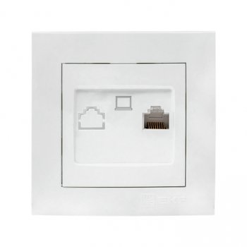 Фотография товара 'EKF Валенсия розетка компьютерная RJ-45 1-местная белая EWK01-035-10'