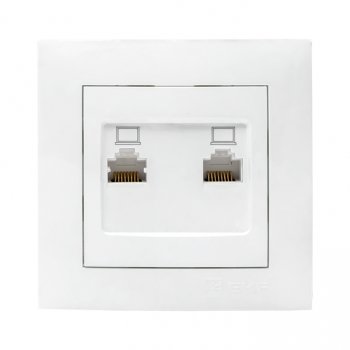 Фотография товара 'EKF Валенсия розетка компьютерная RJ-45 2-местная белая EWK02-035-10'
