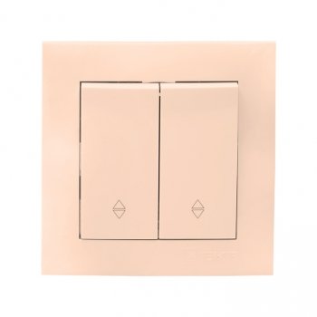 Фотография товара 'EKF Валенсия выключатель 2-кл. 10А кремовый проходной EWV10-027-20'