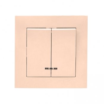 Фотография товара 'EKF Валенсия выключатель 2-кл. 10А кремовый с индикатором EWV10-123-20'