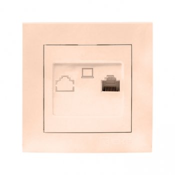 Фотография товара 'EKF Валенсия розетка компьютерная RJ-45 1-местная кремовая EWK01-035-20'