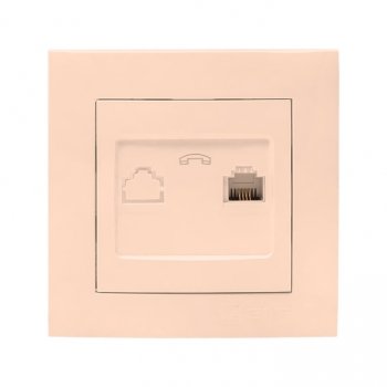 Фотография товара 'EKF Валенсия розетка телефонная RJ-11 1-местная кремовая EWT01-034-20'