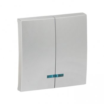 Фотография товара 'EKF Валенсия лицевая панель выключателя 2-кл. с индикатором 10А сталь ESV10-L-123-30'