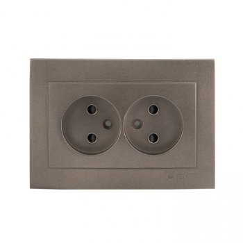 Фотография товара 'EKF Валенсия лицевая панель розетка 2-местной б/з 10А графит ESR10-L-102-60'