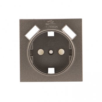 Фотография товара 'EKF Валенсия лицевая панель розетки 1-местной с/з 16А графит ESR16-L-028-60-2USB'