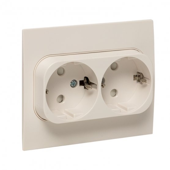 Фотография товара 'EKF EYR16-128-10 Стокгольм Механизм Розетки 2-местной с/з 16А'