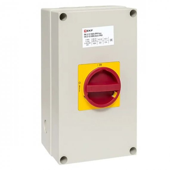 Фотография товара 'EKF pk-2k-13-100-a65 Переключатель кулачковый ПК-2-13 100А 3P "ВКЛ-ВЫКЛ"'