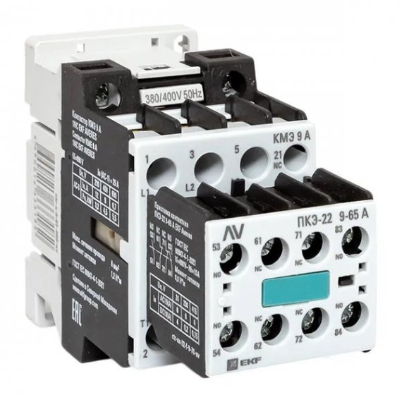 Фотография товара 'EKF ctr-s-9-01-400-av-22 Комплект КМЭ 9А 1NC 400В АС с дополнительными контактами 2НО+2НЗ'