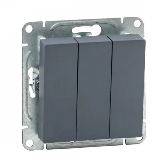 Фотография товара 'EKF UP1-SWG-31 Механизм выключателя, трёхклавишный, графит Эпика'