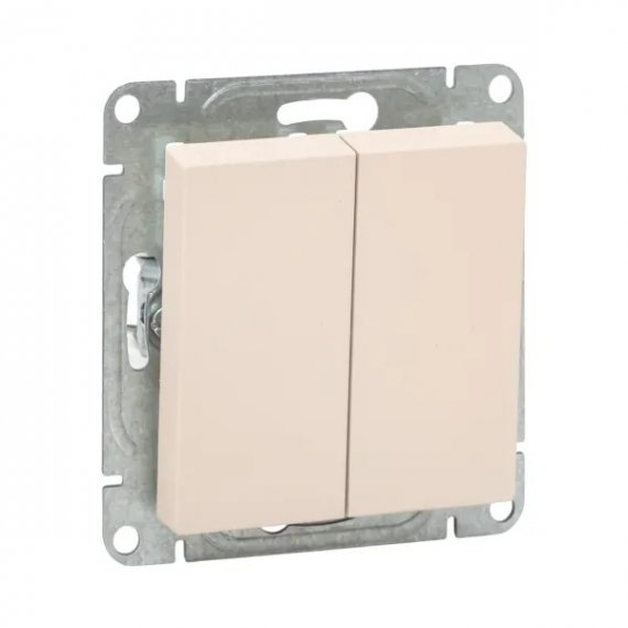 Фотография товара 'EKF UP1-SWI-20 Механизм выключателя, двухклавишный, кремовый Эпика'