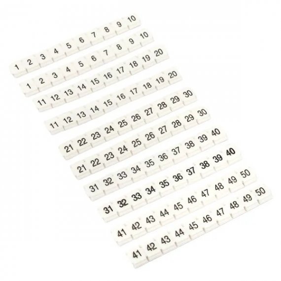 Фотография товара 'EKF zb-st-2.5-nlpe-1-50 Маркеры для ST/Push-in 2,5 с нумерацией 1-50'