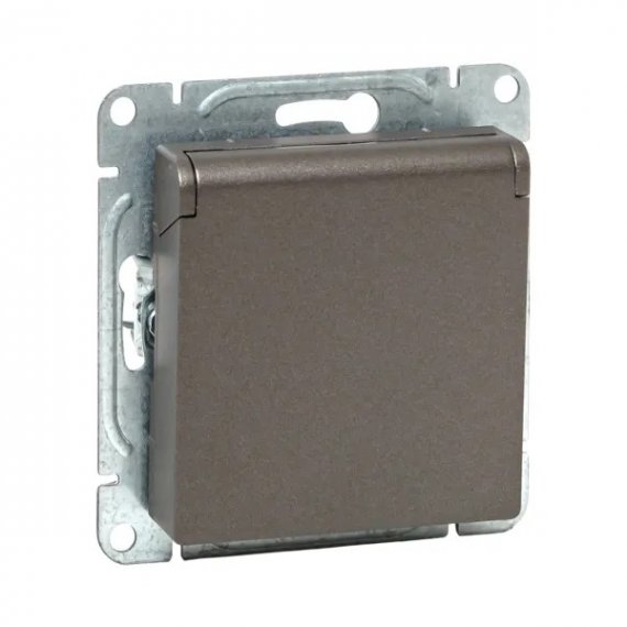 Фотография товара 'EKF UP1-SOM-111-44 Механизм розетки, 16А, IP44, с заземлением, со шторками, c крышкой'