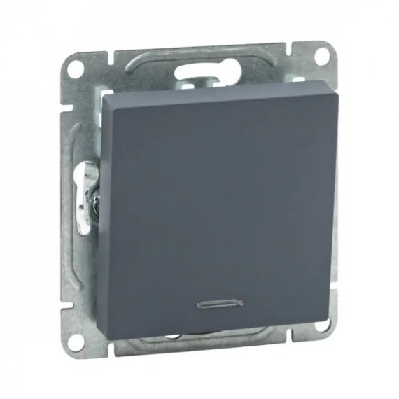 Фотография товара 'EKF UP1-SWG-14 Механизм выключателя, одноклавишный, с подсветкой, графит Эпика'