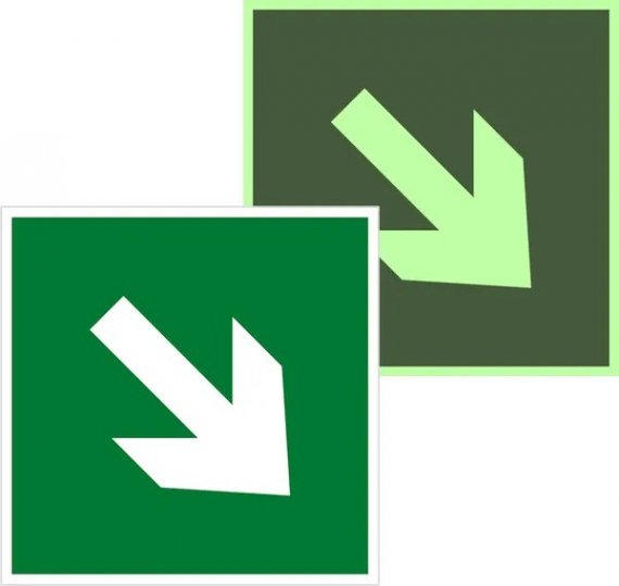 Фотография товара 'EKF an-e-02-02-f Знак наклейка E02-02 "Направляющая стрелка под углом 45" (200x200)'