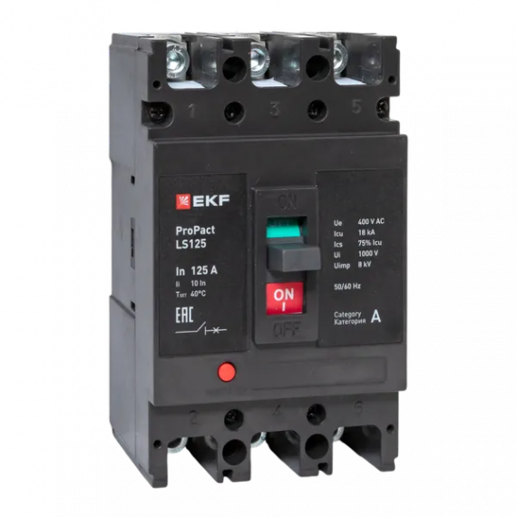 Фотография товара 'EKF mccb-125-18-3-125-ls Автоматический выключатель LS125 18кА 3P 125А'