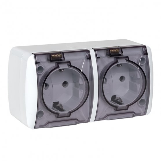 Фотография товара 'EKF EQR16-129-30-54-T Владивосток Розетка 2-местная 16А IP54'