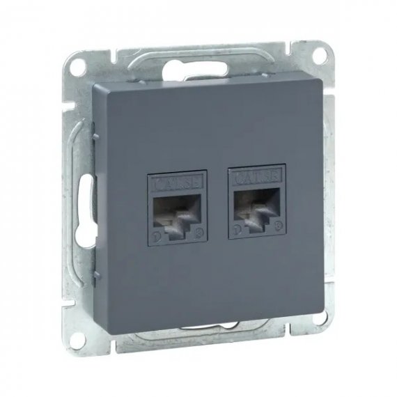 Фотография товара 'EKF UP1-SOG-2RJ45-5 Механизм розетки RJ45 - 2шт, (cat5)'