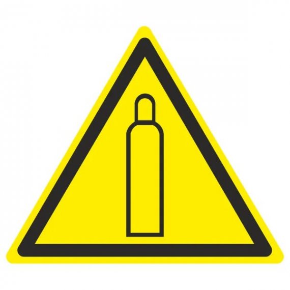 Фотография товара 'EKF an-w-19 Знак наклейка W19 "Газовый баллон" (200x200x200) ГОСТ 12.4.026-2015'