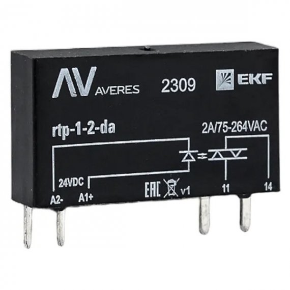 Фотография товара 'EKF rtp-1-2-da Реле твердотельное однофазное RTP 2 А, для разъема РM slim 23/1'