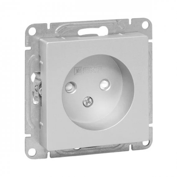 Фотография товара 'EKF UP1-SOA-101 Механизм розетки, 16А, без заземления, со шторками, алюминий Эпика'