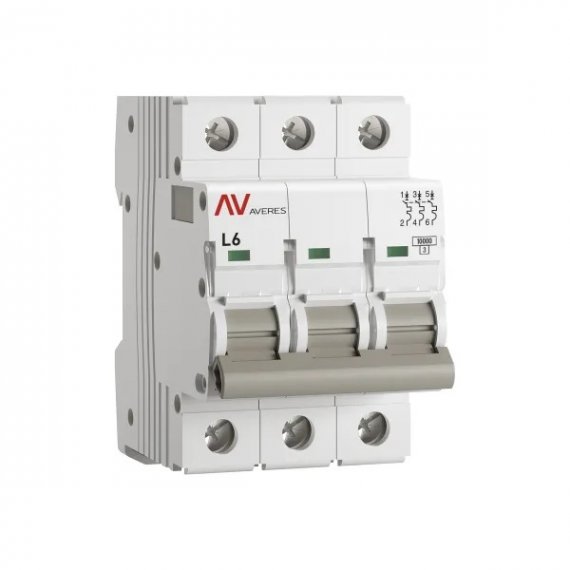 Фотография товара 'EKF mcb10-3-06L-av Выключатель автоматический AV-10 3P 6A (L) 10kA'