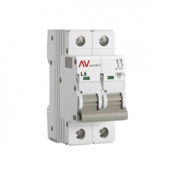 Фотография товара 'EKF mcb10-2-06L-av Выключатель автоматический AV-10 2P 6A (L) 10kA'