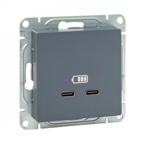 Фотография товара 'EKF UP1-SOG-2USBC Механизм розетки USB-C - 2шт'