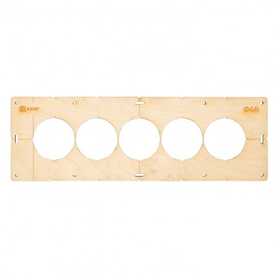 Фотография товара 'EKF sh-d68-5 Шаблон для подрозетников c 5 отв. диам. 68 мм Expert'