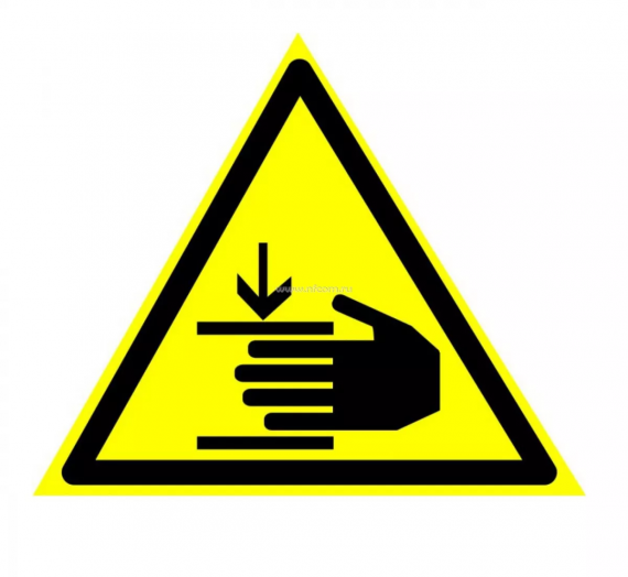 Фотография товара 'EKF an-w-27 Знак наклейка W27 "Осторожно. Возможно травмирование рук" (200х200х200) ГОСТ 12.4.026-2015'