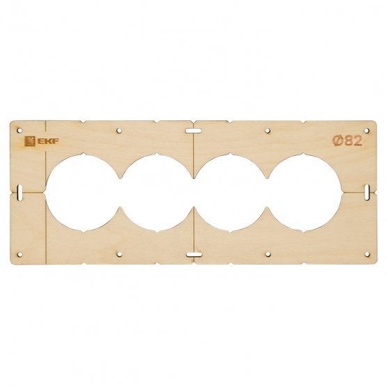 Фотография товара 'EKF sh-d82-4 Шаблон для подрозетников c 4 отв. диам. 82 мм Expert'