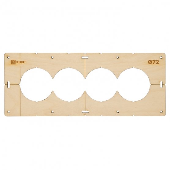 Фотография товара 'EKF sh-d72-4 Шаблон для подрозетников c 4 отв. диам. 72 мм Expert'