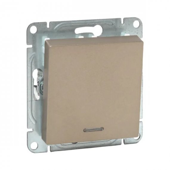 Фотография товара 'EKF UP1-SWC-14 Механизм выключателя, одноклавишный, с подсветкой, шампань Эпика'