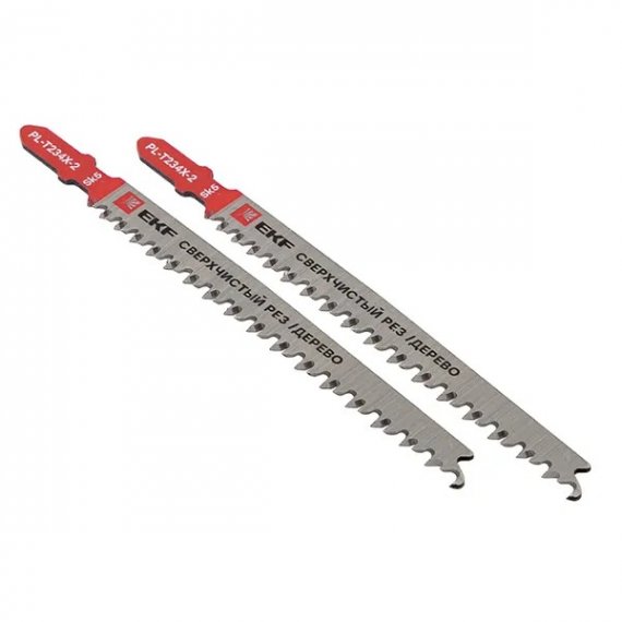 Фотография товара 'EKF pl-t234x-2 Пилки для электролобзика T234X (быстрый чистовой рез по дереву)(SK5)'