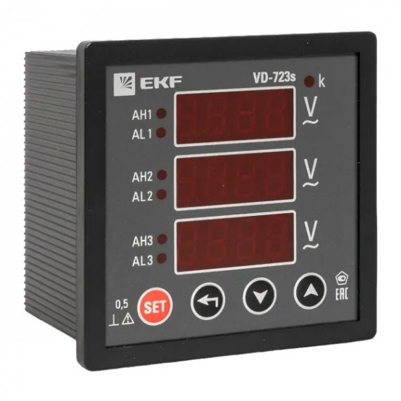 Фотография товара 'EKF VD-723s Вольтметр цифровой на панель 72x72 (квадратный вырез)'