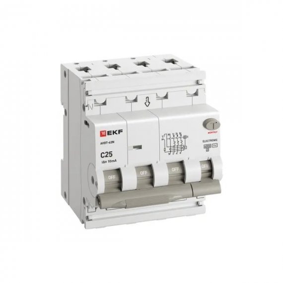 Фотография товара 'EKF D63N46EA25C10 Автоматический выключатель дифференциального тока АВДТ-63N 3P+N 25А'