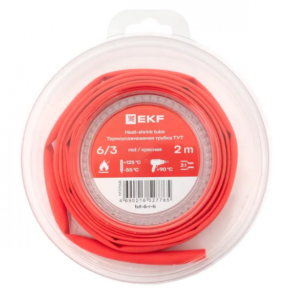 Фотография товара 'EKF tut-6-r-b Термоусаживаемая трубка ТУТ нг 6/3'