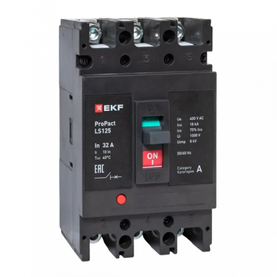 Фотография товара 'EKF mccb-125-18-3-32-ls Автоматический выключатель LS125 18кА 3P 32А'