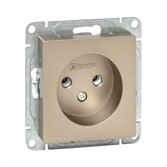 Фотография товара 'EKF UP1-SOC-100 Механизм розетки, 16А, без заземления, без шторок, шампань Эпика'