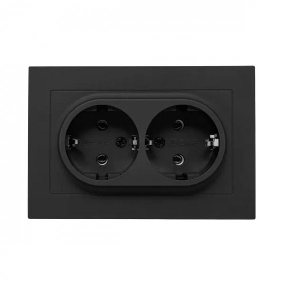 Фотография товара 'EKF UP1-SOB-211 Механизм розетки двойной, 16А, с заземлением, со шторками'