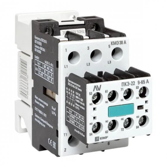 Фотография товара 'EKF ctr-s-40-00-400-av-22 Комплект КМЭ 38А 400В АС с дополнительными контактами 2НО+2НЗ'