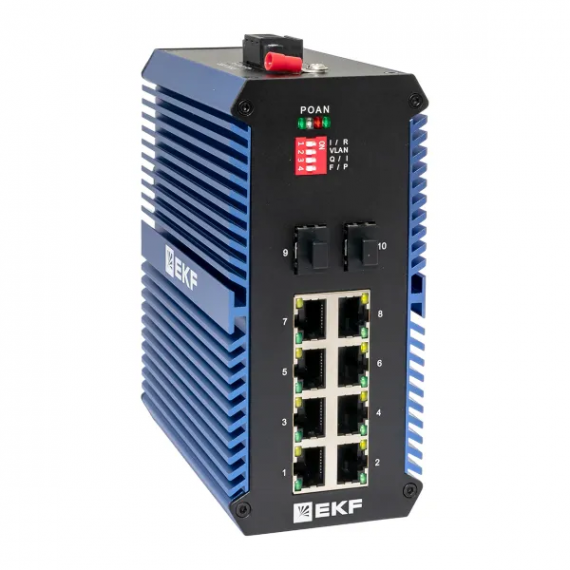 Фотография товара 'EKF TSX-U-2GX/SFP-8GTP Промышленный неуправляемый коммутатор U-2GX/SFP-8GTP, 2 порта 1000Base-X SFP'