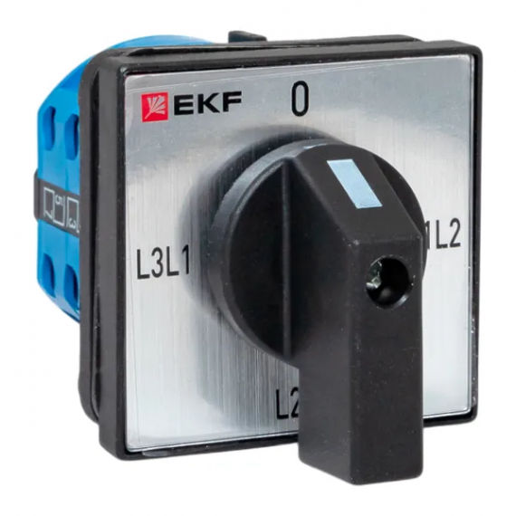 Фотография товара 'EKF pk-1-73-10-65 Переключатель кулачковый ПК-1-73 10А 3P для вольтметра (линейное напряжение) IP65'