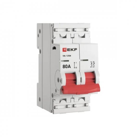 Фотография товара 'EKF S1252080 Выключатель нагрузки ВН-125N 2Р 80А PROXIMA'